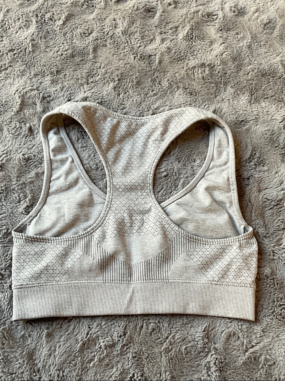 Seamless Light Gray Racerback Sports Bra - Picture 3 of 3